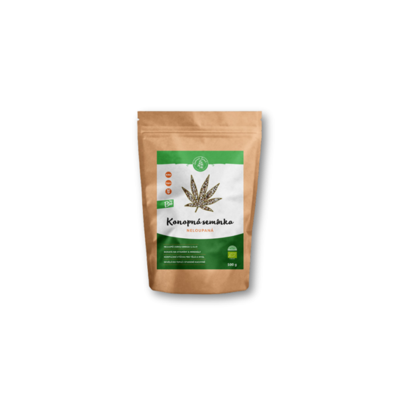 Zelená Země - Konopné semínko neloupané BIO - Hmotnost balení: 500 g